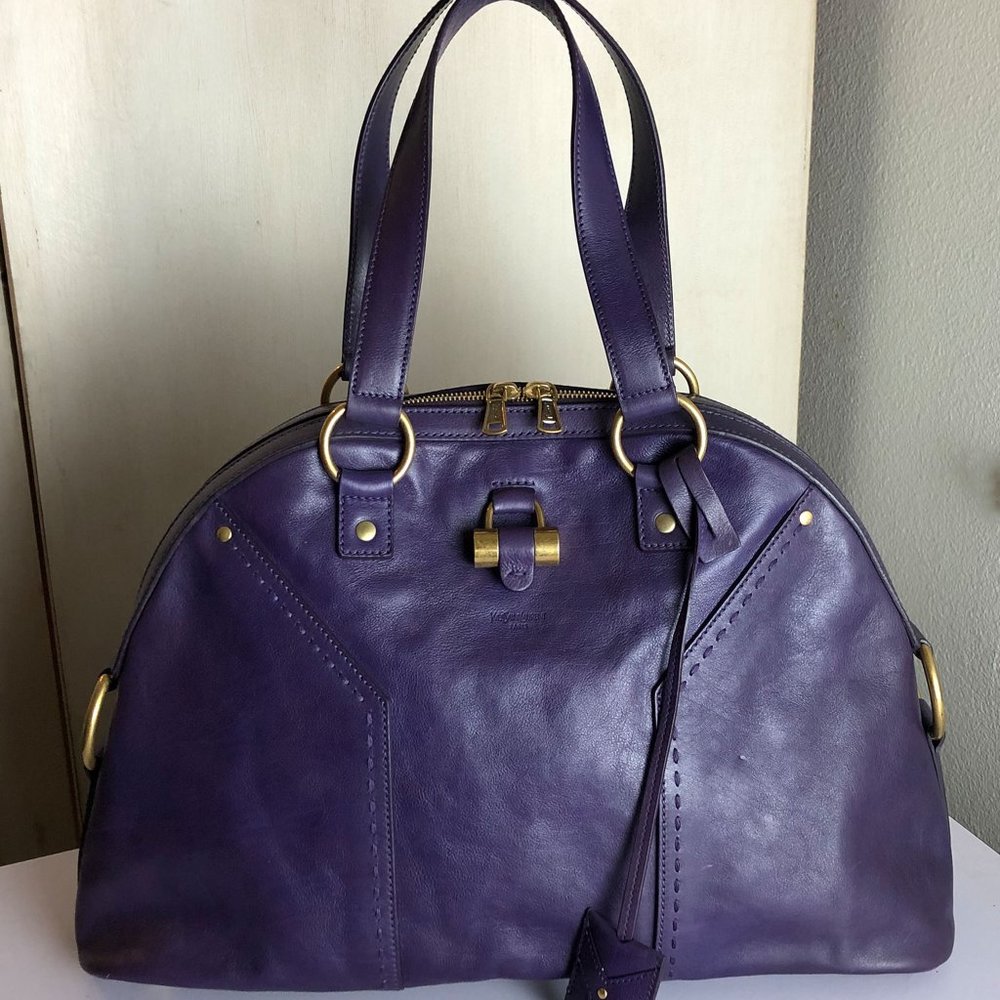 YSL Saint Laurent Purple Large Muse Bag Pristine